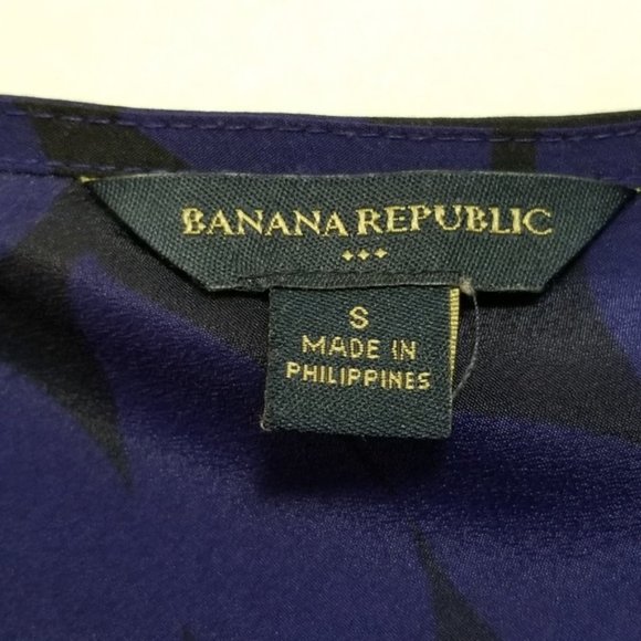 Banana Republic Top Leaf Print Tulip Sleeve Drape - Picture 5 of 7